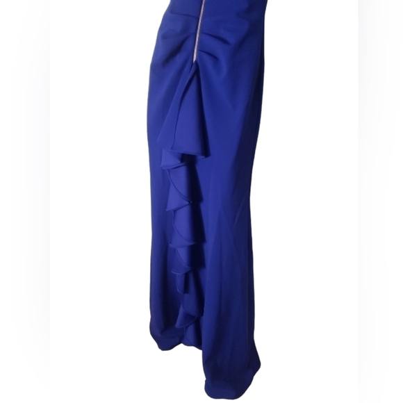 Betsy & Adam Off-the-Shoulder Scuba Mermaid Gown  Dress - Women's - Picture 9 of 13